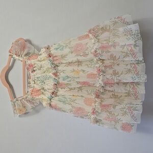 Rachel Zoe Ruched Floral Tulle Dress Size 4T Full Layered Easter Spring Pastels